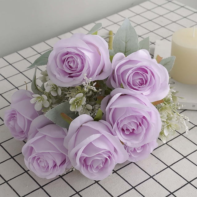 Pompotops Simulated Red Rose Artificial Flower Wedding Guide Layout Simulation 11 Spring Rose Bouquets Clearance
