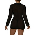 thumbnail image 2 of Kmbangi Robe de Plage Creuse en Tricot pour Femmes Manches Longues Col Rabattu Bikini Maillot de Bain, 2 of 5