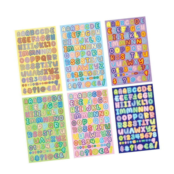 Pegatinas De Letras Y Números Brillantes - 15 Hojas Con Diseños En Oro, Plata Y Negro | Ideales Para Manualidades, Scrapbooking Y Decoración