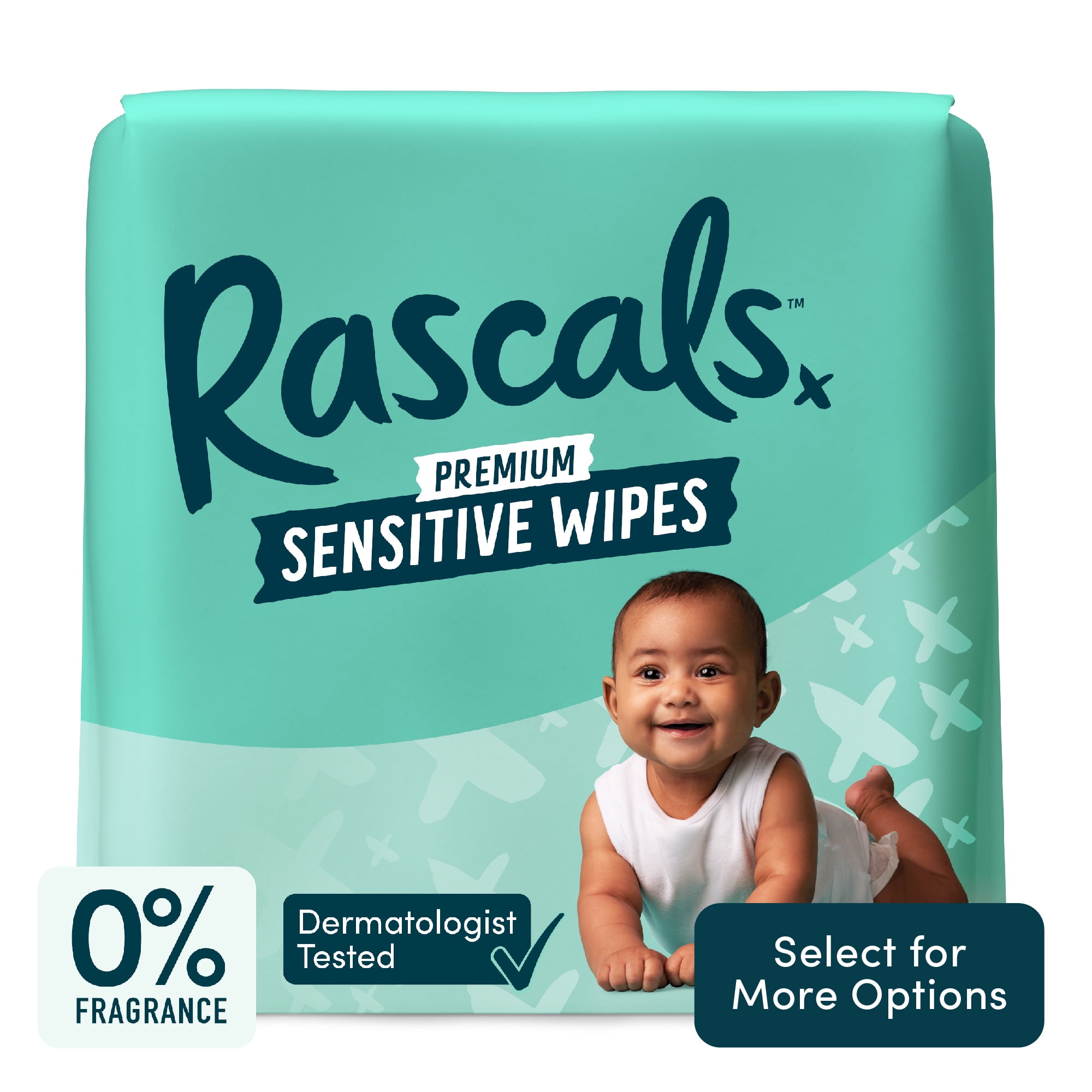 Rascals Premium Sensitive Alcohol Free Baby Wipes, 216 Count