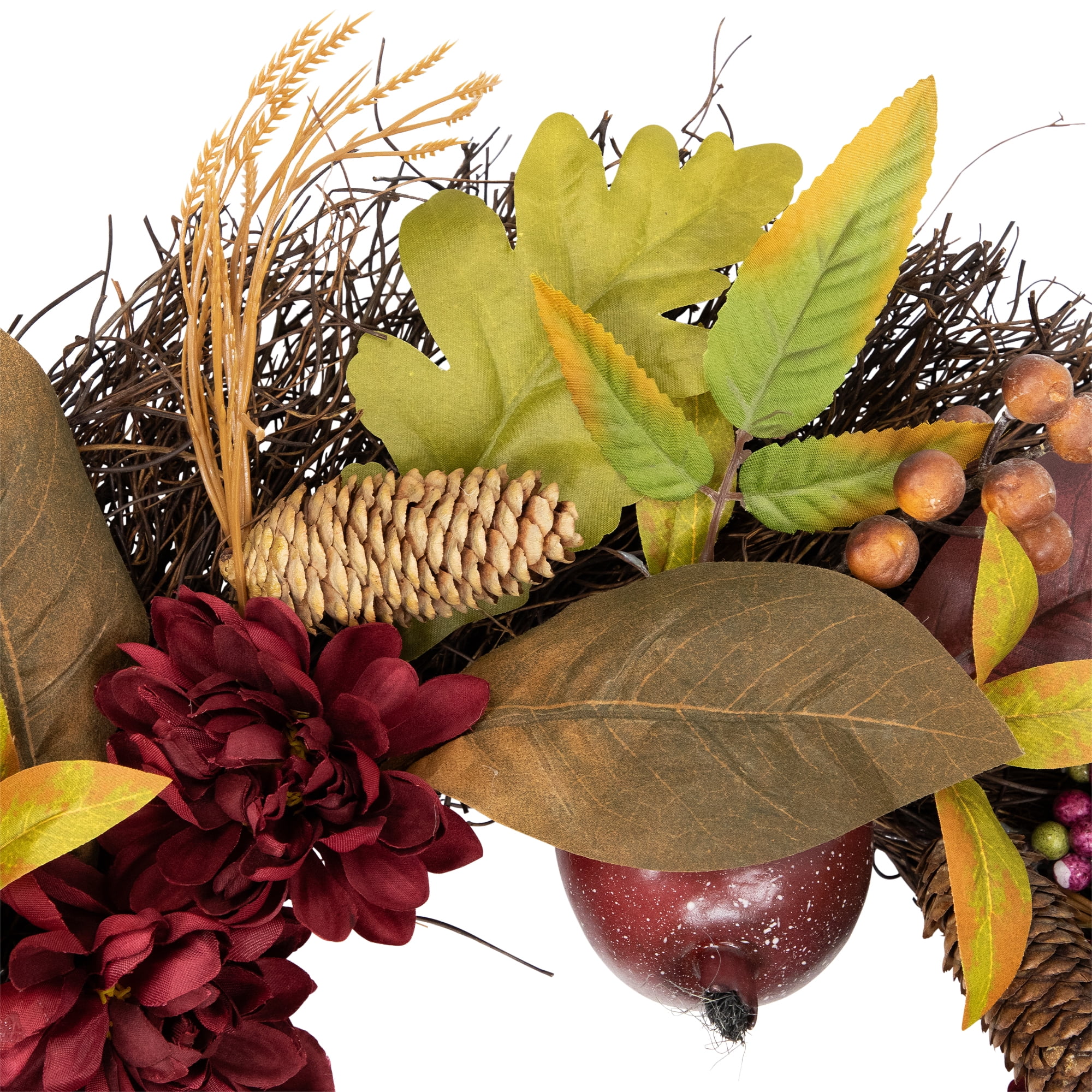 Northlight Mums and Pomegranates Artificial Fall Harvest Floral Wreath 28-Inch