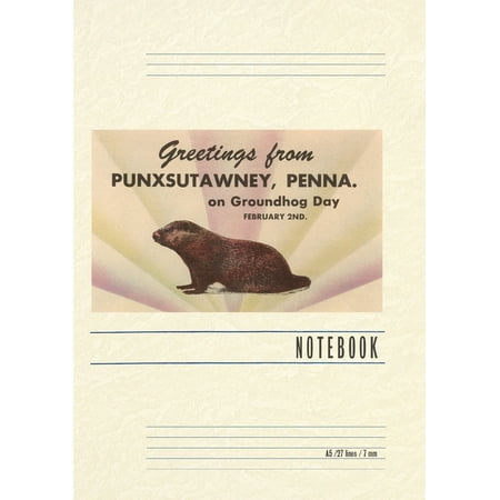 Vintage Lined Notebook Groundhog Greetings from Punxsutawney Pennsylvania (Paperback)