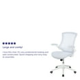 thumbnail image 6 of Flash Furniture Mid-Back White Mesh Swivel Ergonomic Task Office Chair with White Frame and Flip-Up Arms, 6 of 16