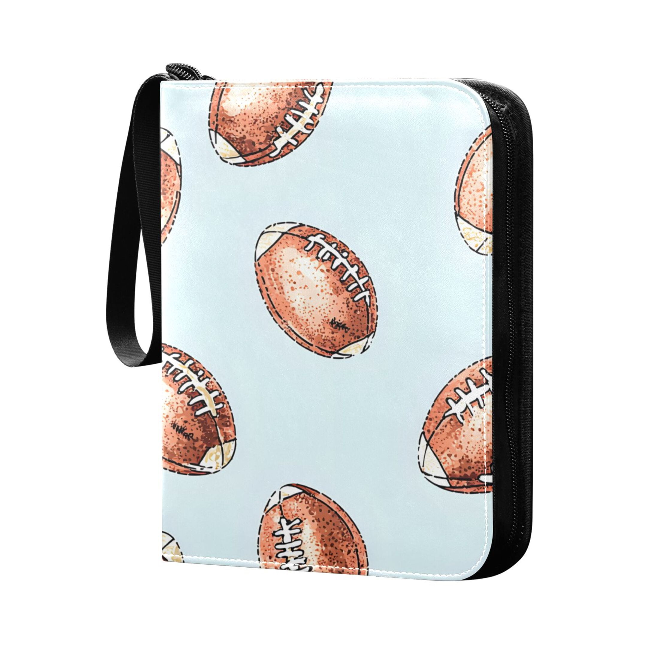 Trading Card Binder Album 400 Pockets 50 Removable 4-Pocket Pages Waterproof Rugby Ball