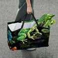 thumbnail image 7 of Frog Large Capacity Reusable Foldable Oxford Cloth Beach Bag Storage Bin Shopping Basket Cube Organizer, 7 of 7