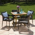 thumbnail image 2 of GDF Studio Tiernan Outdoor Acacia Wood and Wicker 5 Piece Dining Set, Teak and Multibrown, 2 of 13