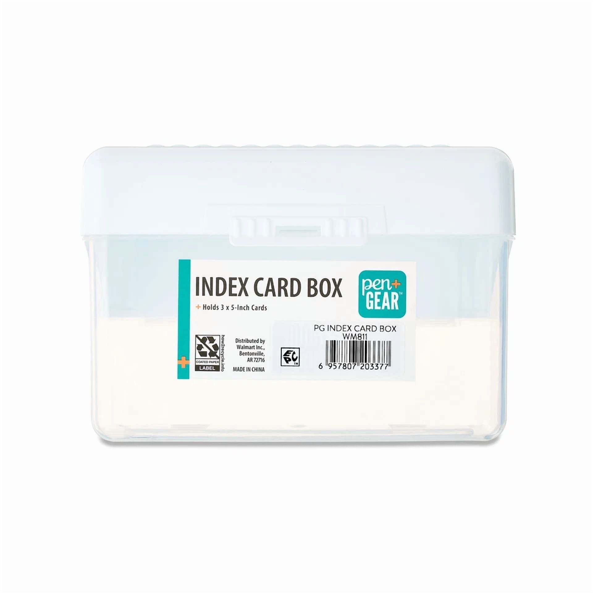 (3 Pack) Index Card Box, 3" X 5", White, Desktop Organizers
