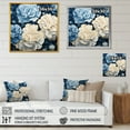 thumbnail image 4 of Designart "Pale Azure Carnation Composition II" Carnations Floater Framed Wall Art Living Room, 4 of 5