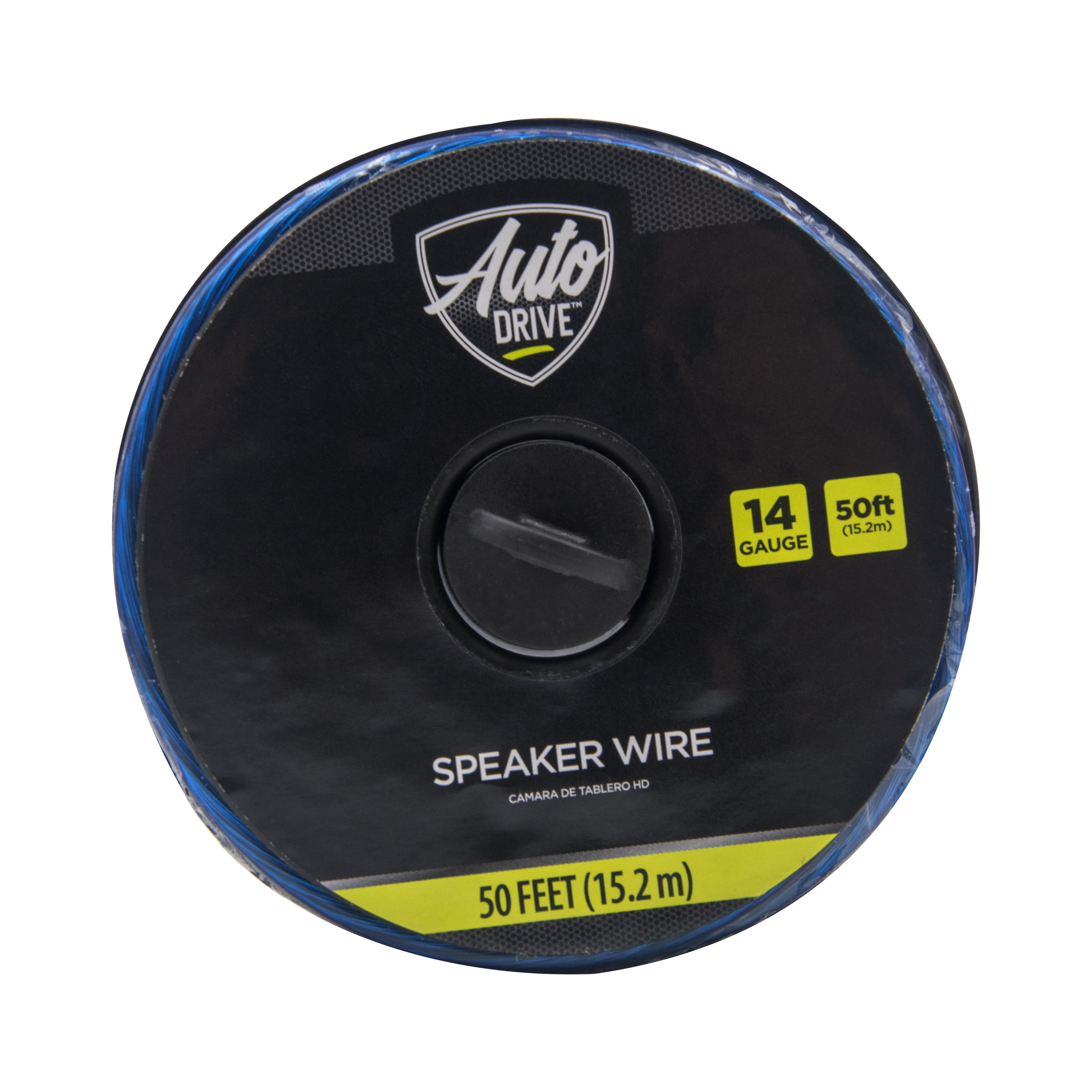 Auto Drive Universal Car Stereo Speaker Wire, 14 Gauge, 50ft Long, Transparent Blue Color