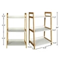 thumbnail image 3 of Fionafurn 3 Tier Ladder Bookshelf, Wood Open Display Shelf Storage Shelves Unit - Natural + White, 3 of 6