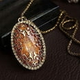 thumbnail image 3 of AYYUFE Women Vintage Amber Hollow Pendant Necklace Sweater Long Chain, 3 of 8