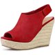 thumbnail image 1 of Plataforma Tacones Alpargata Cuñas Sandalias para Mujer rojo 35, 1 of 5
