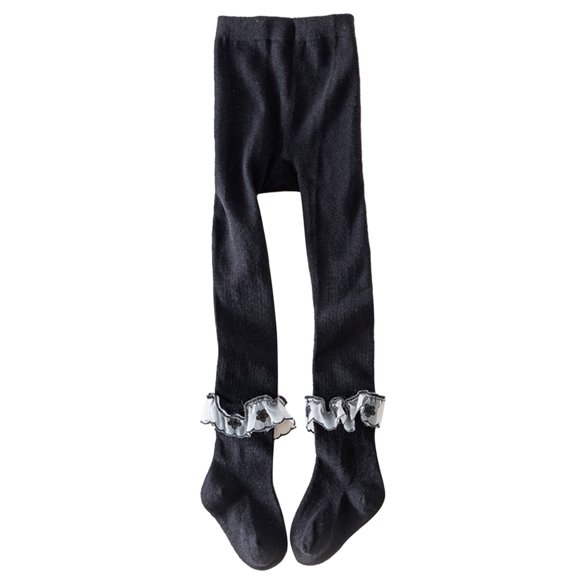 Bearichfupo Children Leggings Winter Girls Lace Pantyhose Leggings Lolita Princess Socks Cute, Sizes L