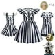 thumbnail image 2 of Kids Girls Halloween B-Beetlejuice 2 Costume Underworld Mage BBeetleJuiceS Cosplay Costume Child Carnival Striped Dress Wig Sets, 2 of 5