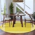 thumbnail image 4 of Yellow Geometric 8ft Round Rug, White Greek Key Design Burlap Modern Art Non-Skid Rubber Backing Large Area Rugs - Living Room Bedroom Home Office, Indoor Floor Mat Carpets Washable Rug, 4 of 9