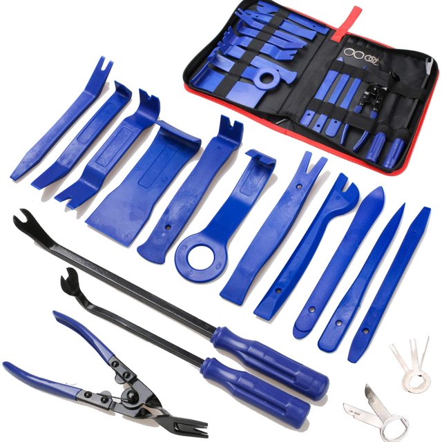 Herramienta de extracción de molduras de 19 piezas, kit de herramientas de eliminación de molduras de audio para puertas de paneles de automóviles, juego de herramientas de extracción de sujetadores