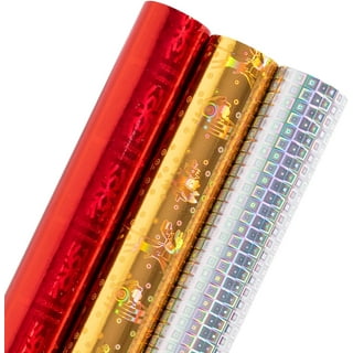 Shimmering Gold Festive Christmas Baking Pattern Wrapping Paper Sheets