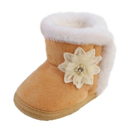 

Kureaily Baby Shoes Fashion Soft Sole Toddler Shoes Warm Cotton Boots Soft Sole Cotton Toddler Shoes Boots 6-9 Months