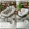 thumbnail image 5 of Outdoor Patio Rocking Chairs, Oversized Papasan Rocking Chair Indoor with Padded Cushion, 5 of 6