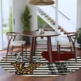 thumbnail image 4 of Valentine's Day Washable Area Rug&nbsp;6 ft Love Heart Leopard Print Black Beige Striped Soft Round&nbsp;Rugs for Living Room, Non Slip Carpet for Bedroom&nbsp;Entryway Dining Room, 4 of 9