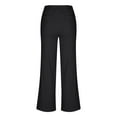 thumbnail image 4 of REALiKUN Womens Cotton Linen Pants Casual Solid Button Up Slacks Summer High Waisted Palazzo Wide Leg Straight Trousers, 4 of 4