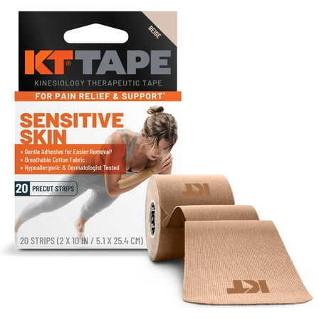KT Tape 2 x 3 Inches Beige Kinesiology Sports Tape (20 Count)