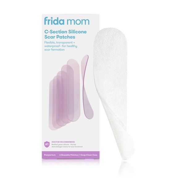 Tiras de silicona para cesárea de Frida Mom Scar Patches, 6 unidades, con funda