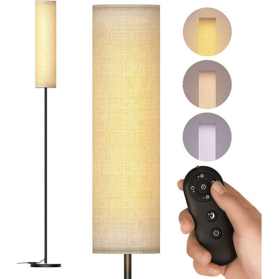 Floor Lamp for Bedroom Living Room Office with Remote Control Modern Living Room LED 4 Color Temperature & Stepless Dimmer, Standing Elegant Lamp 3000k-7000k
