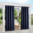 thumbnail image 6 of NICETOWN 2 Panels Outdoor Curtains for Patio Waterproof, W52 x L84, Navy Blue, Rustproof Top and Bottom Grommet Windproof Drapes Thermal Insulated Blackout Outdoor Blinds for Porch / Gazebo, 6 of 11