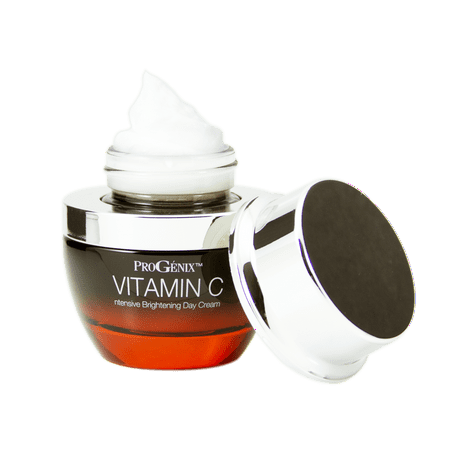 Progenix Vitamin C Intensive Brightening Day Cream with Hyaluronic Acid for dark spots, age spots, and uneven skin tone. (Best Cream For Uneven Skin Tone On The Face)
