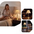 thumbnail image 4 of Boho Rattan LED Table Lamp Cordless Rechargeable Touch Dimmable Bedside Night Light with 3 Color Settings for Bedroom Living Room, White, 4 of 7