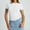White, variant on WTXUE Crop Tops Womens Short Sleeve Tops Women'S Crop T Shirt Girls Summer Pullover Top Women'S Thin Round Neck Fashion Short Sleeves Work Tops for Women Basic Tops for Woman T Shirts for Women A L