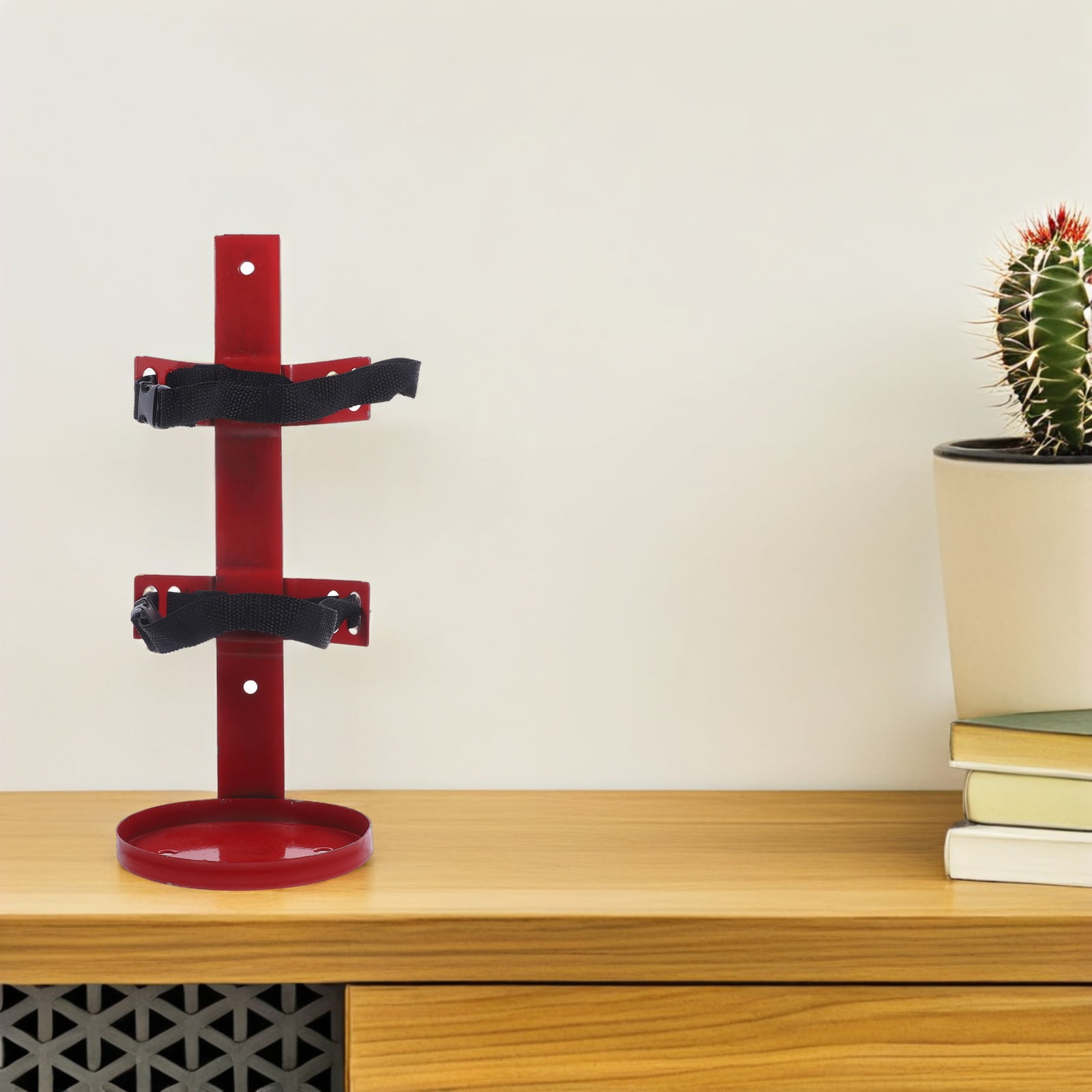 MIPCASE Iron Fire Extinguisher Rack Red Wall Mount Durable Easy Install 1Pc