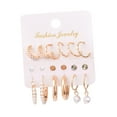 thumbnail image 1 of Aretes jinwen 9 Pares de Cristal y Imitación para Mujer, 1 of 8