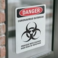 thumbnail image 4 of (2 Pack) Danger Corona Outbreak OSHA Notice Sign 5 Inch X 7 Inch Vinyl Label Decal Sticker Weather Resistant, UV Protected for Workplace, Business, and Construction Site, Made in the, 4 of 7