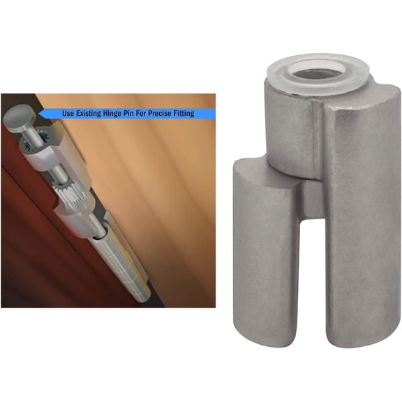 Nuk3y Door Saver 3 III Hinge Pin Stop for Residential Doors Fits All 3"" to 4-1/2"" Hinges (Satin Nickel)