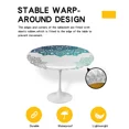 thumbnail image 4 of Table Cover Mandala Pattern Retro Blue Round Elastic Edged Protector Cloth Waterproof Polyester Rec, 4 of 5