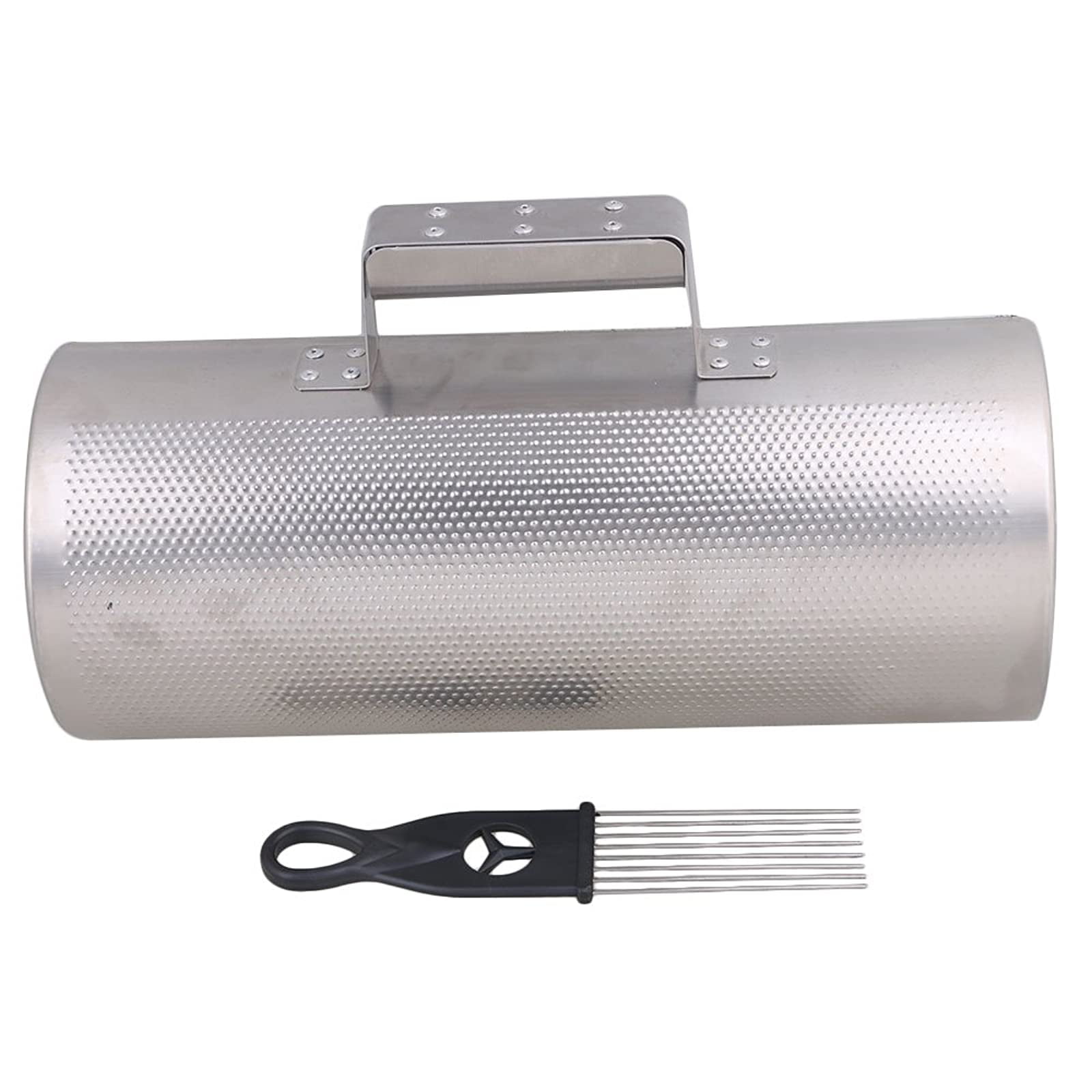 Yibuy 15x3.15inch Silver Stainless Steel Guiro with Scraper Musical Percussion Toy