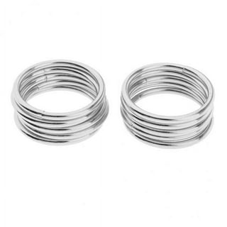 40 Pieces Metal Catcher Rings Hoops Steel Craft Silver Rings for Crafts,Macrame  and Other DIY Projects in 5 Sizes 