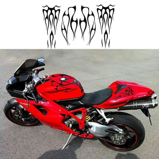 Adhesivo para tanque de gasolina de motocicleta, calcomanías adhesivas para bicicleta con forma de llama para casco de bicicleta Ndcxsfigh Accesorios para autos y motos