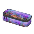 thumbnail image 2 of Uemuo Colorful Purple Cosmos Flower Printed Large Pencil Case, Big Capacity Pencil Pouch Stationery Pen Bag, Storage High Capacity Bag Pouch Holder Box Organizer, Marker Pen Case, 2 of 9