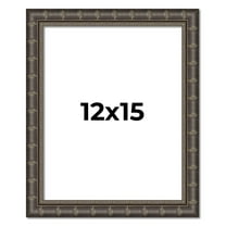 12x15 Frame Black Bamboo Solid Wood Picture Frame Width 1.5 Inches | Interior Frame Depth 0.5