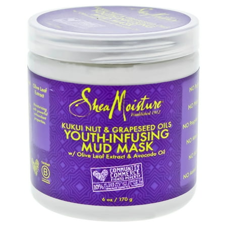 Kukui Nut and Grapeseed Oils Youth-Infusing Mud Mask by Shea Moisture for Unisex - 6 oz Mask