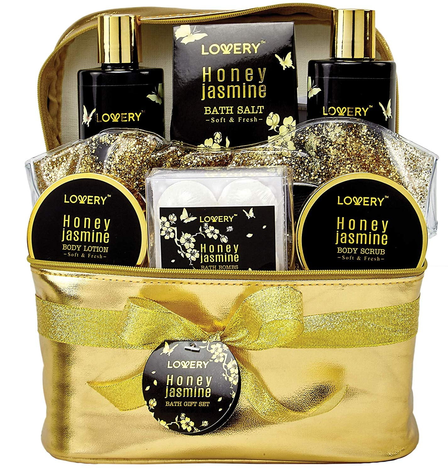 Bath and Body Gift Basket For Women - Honey Jasmine ...