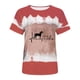 thumbnail image 4 of Mujeres Casual Cuello Redondo Manga Corta Estampado Jersey Blusa Camiseta Tops Sueltos OAVQHLG3B Store  lin121212, 4 of 4