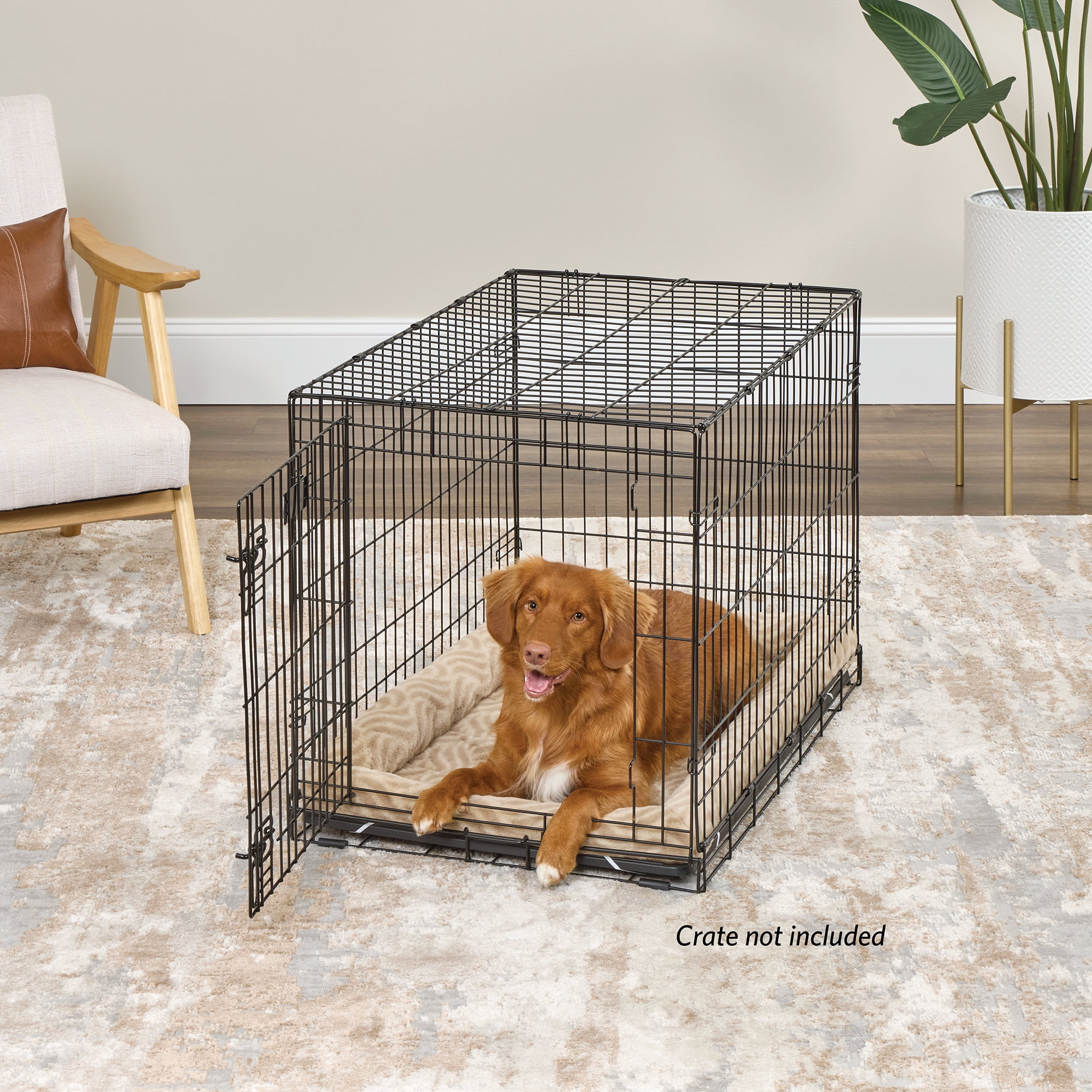 MidWest Homes for Pets 36 inch Tan Wave Pet Bed for Small Dogs with slip resist bottom