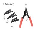 thumbnail image 2 of Unique Bargains Snap Ring Pliers Set 6-Inch  4 in 1 Multi-Angle Retaining Ring Pliers Set Internal External Circlip Pliers, 2 of 6