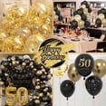 thumbnail image 4 of Decoraciones de 50 cumpleaños para hombres, Kit de arco de globos negros y dorados con globos de confeti de aluminio número 50, banderines de feliz cumpleaños, 4 of 5