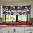 thumbnail image 3 of Yayeee Kitchen Curtains Tier Set of 2 Light Filtering 57"x24" Over Sink Window Panels, Beige Astronaut, 3 of 7