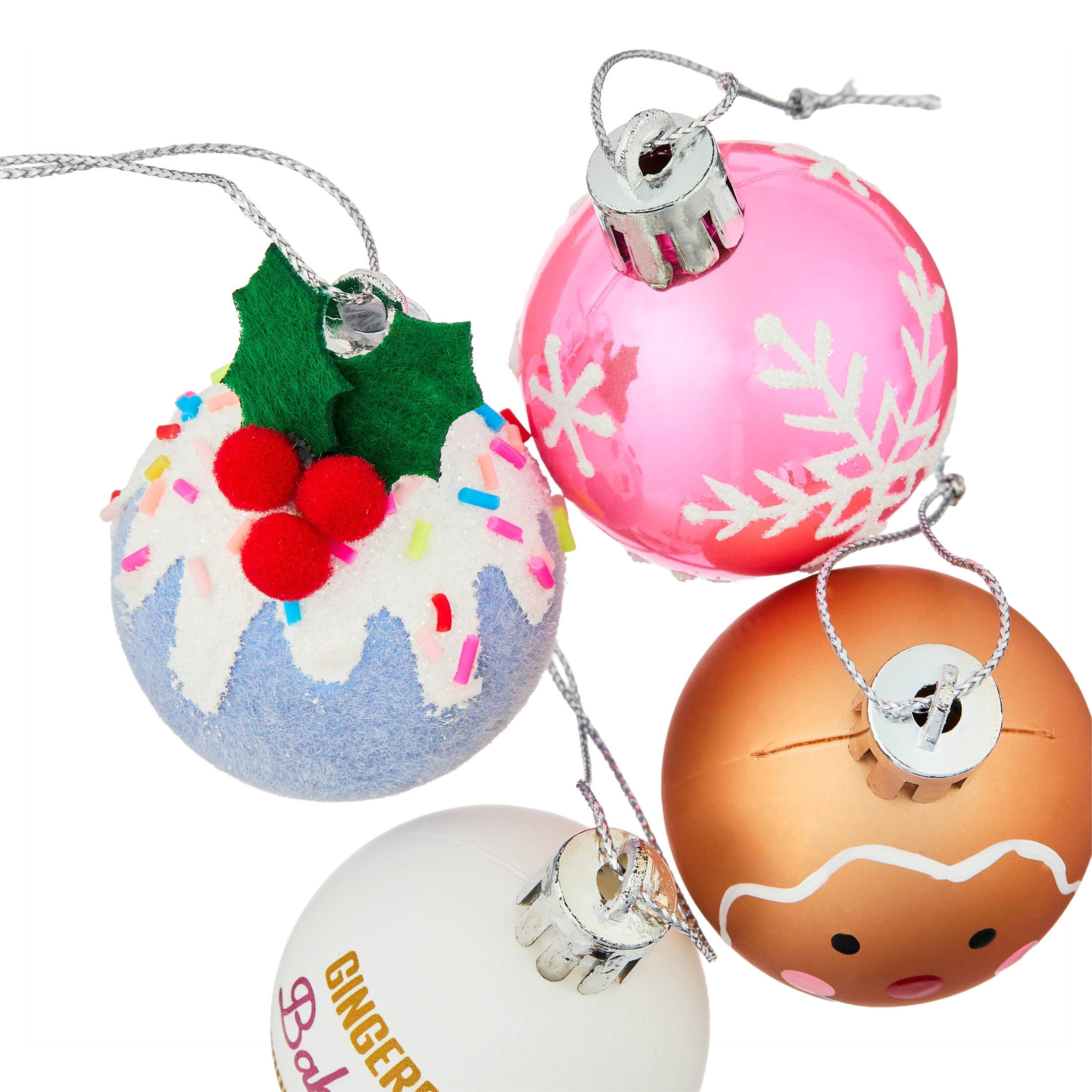 12-Count Multicolor Gingerbread Ball Mini Christmas Ornaments, 1.8", by Holiday Time